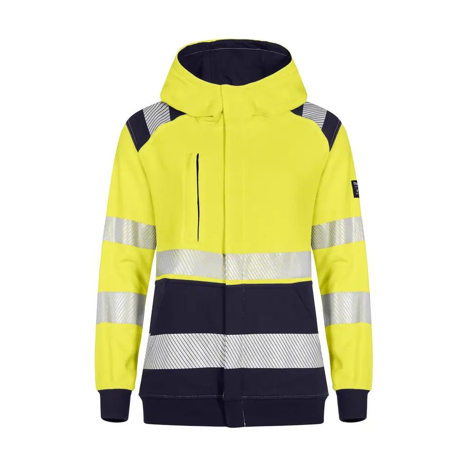 FR HI-VIS Sweatjacke für Damen mit Kapuze 1/1 Arm - PFAS + metallfrei
