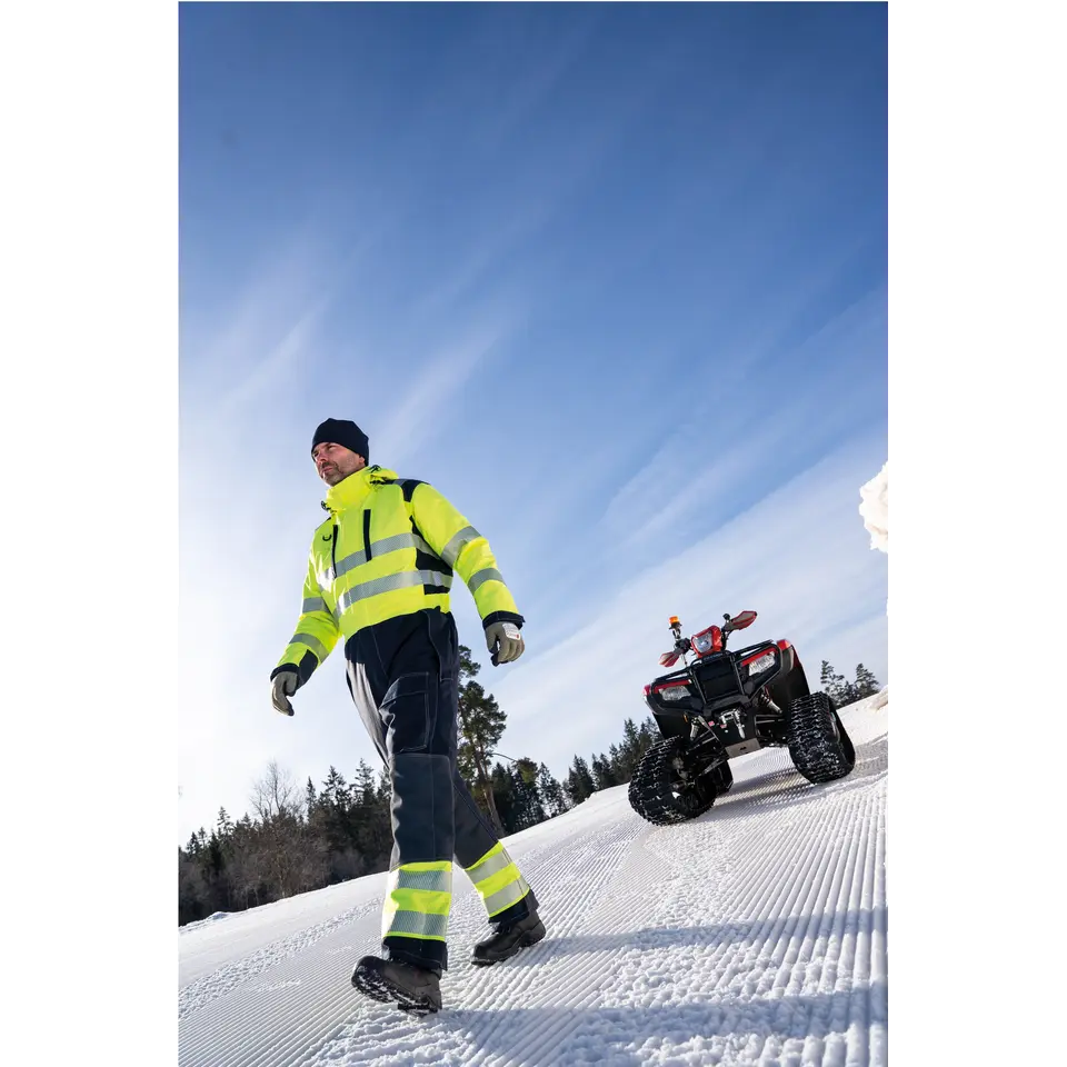 FR HI-VIS Winteroverall mit Kapuze - metallfrei