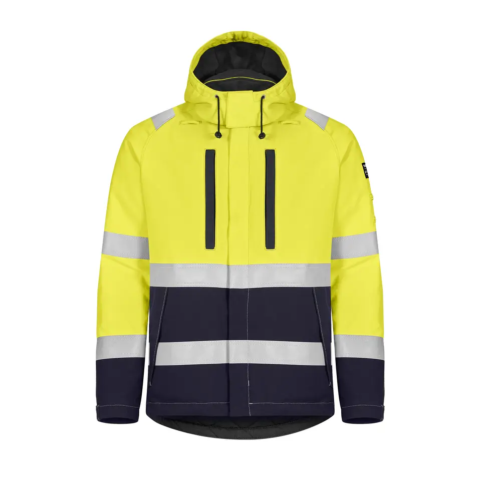 FR HI-VIS Winterjacke mit  Kapuze - Metallfrei