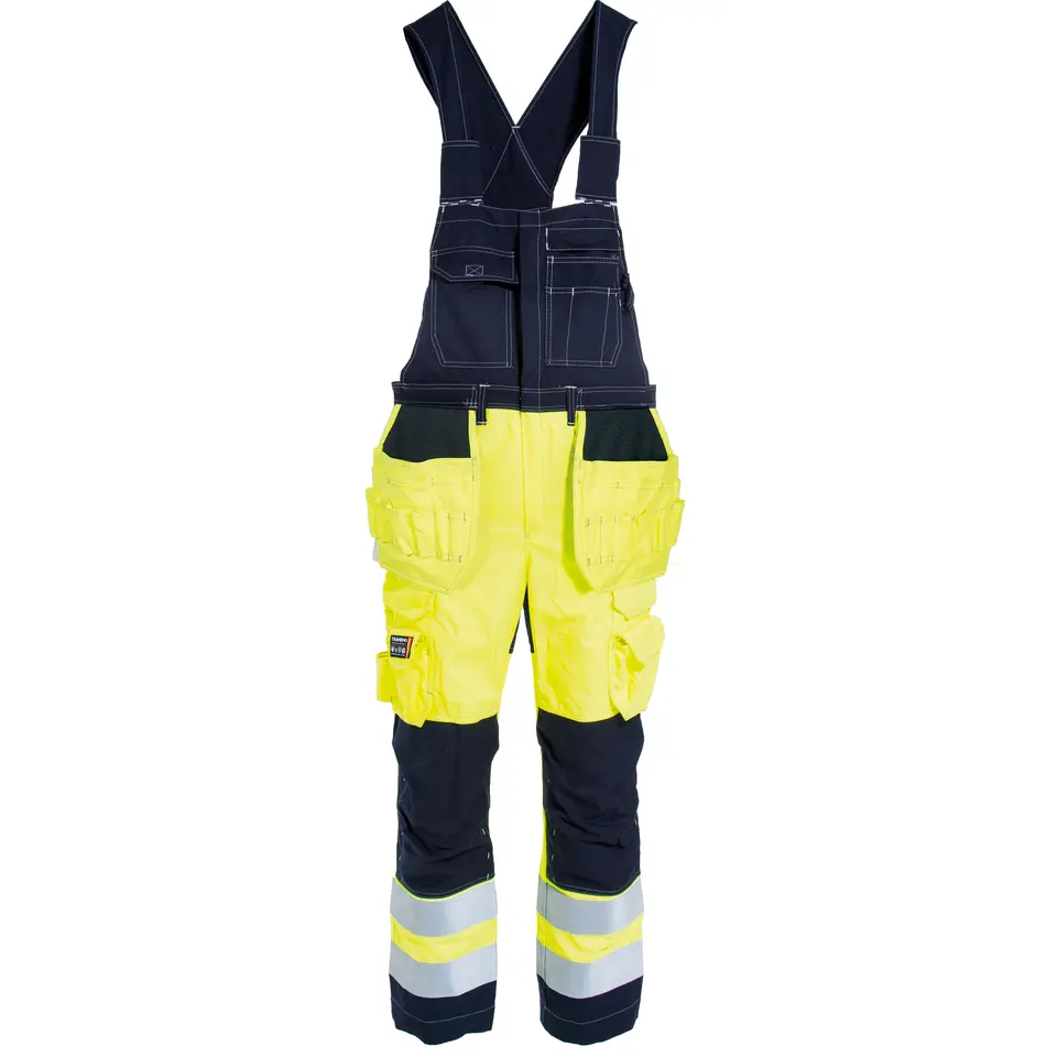FR HI-VIS Latzhose, doppellagig - metallfrei